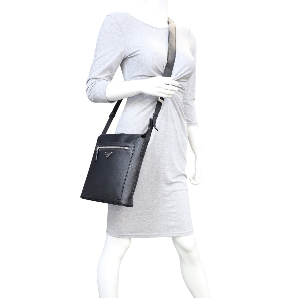 Saffiano leather messenger bag on sale
