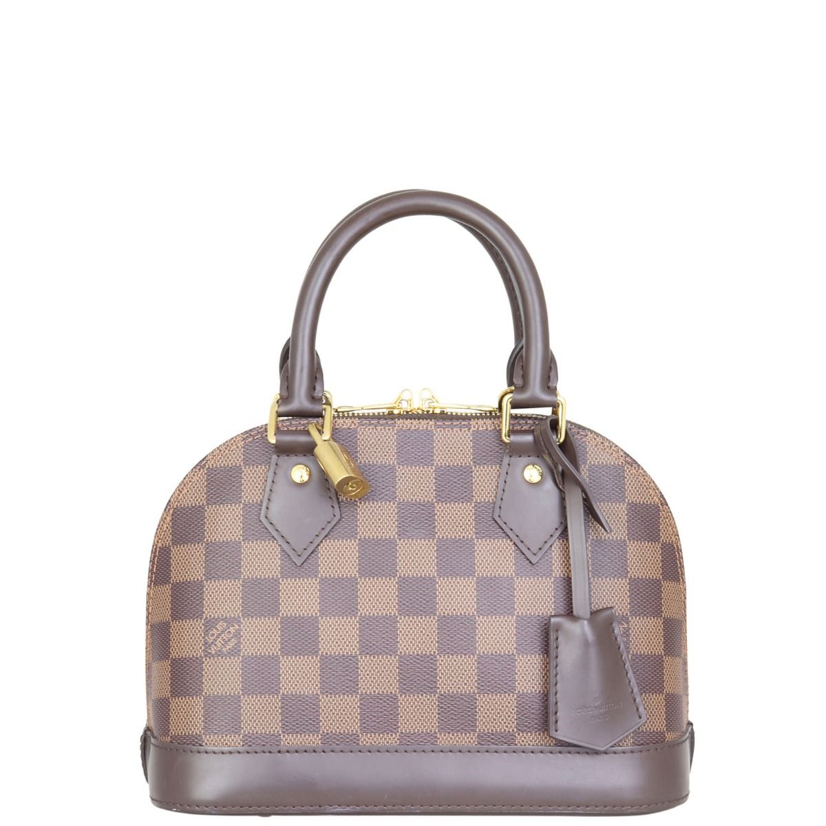 Louis Vuitton Alma BB Damier Ebene Gold Padlock Key