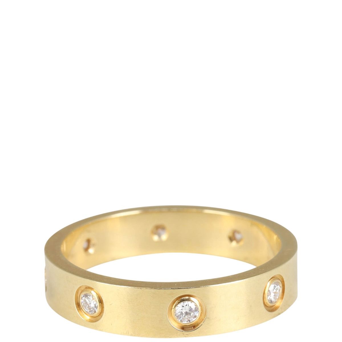 Cartier Love Wedding Band 18k Yellow Gold 8 Diamonds