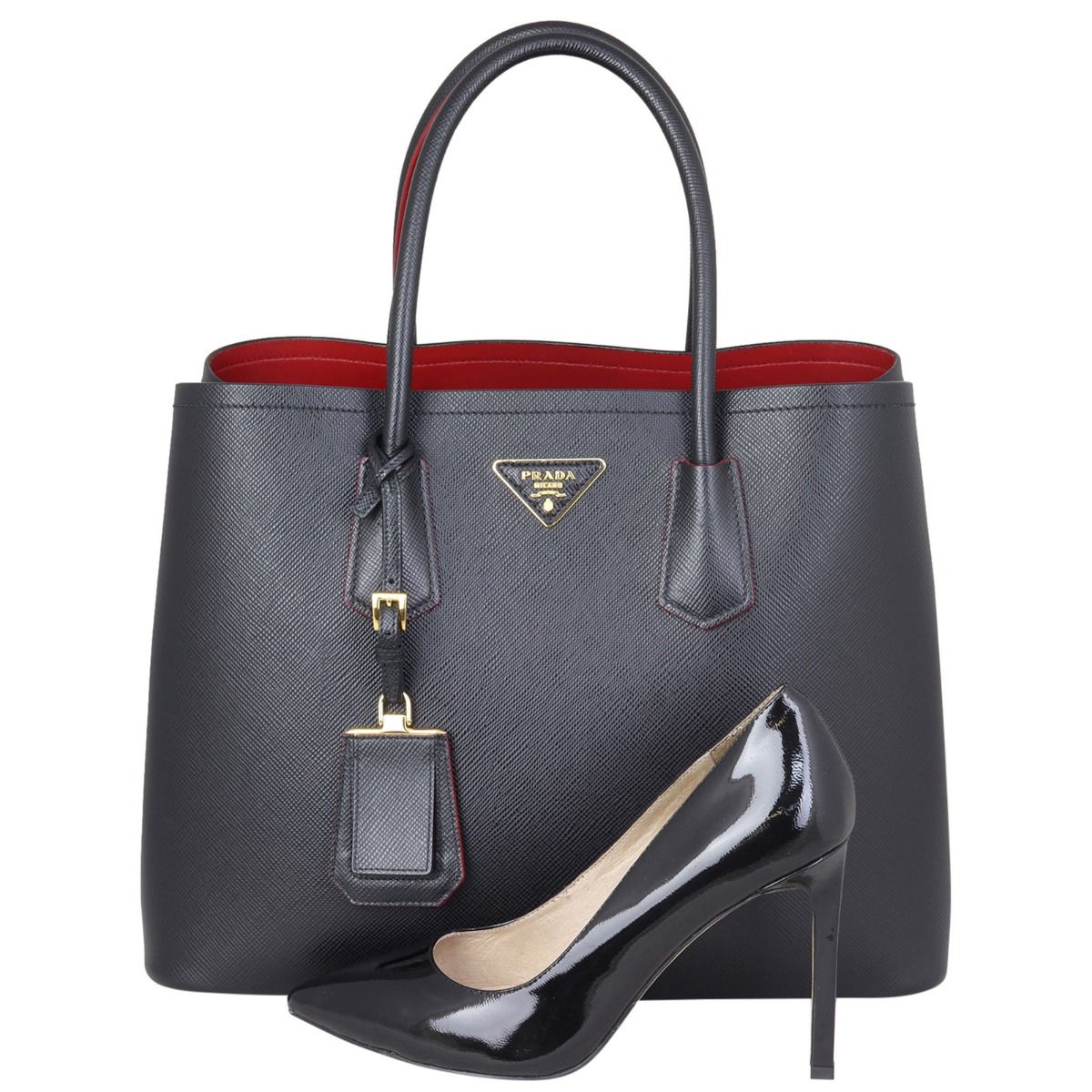 Prada Saffiano Cuir Double Bag Large