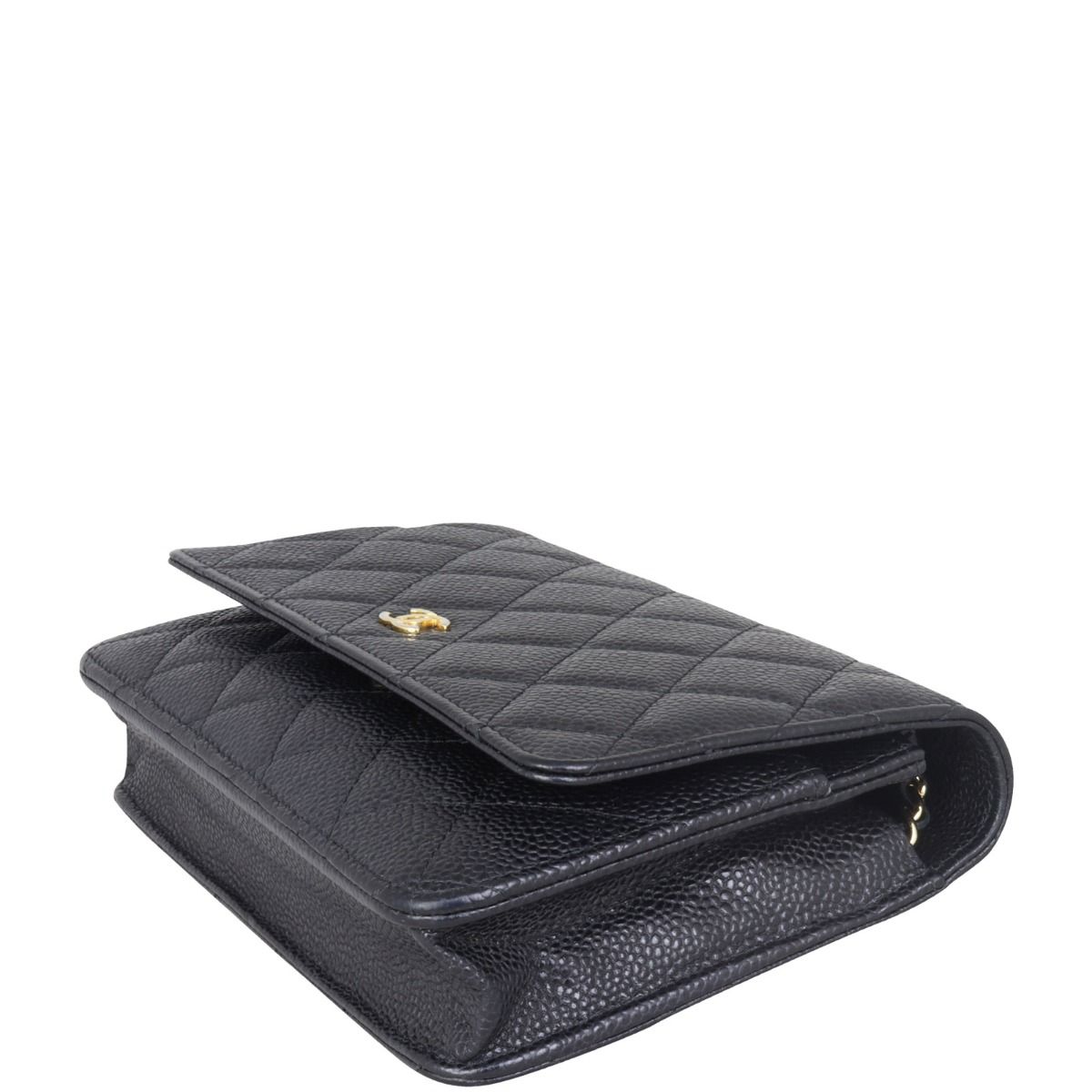 Chanel Lambskin Quilted Chanel 19 Wallet On Chain WOC Black  STYLISHTOP