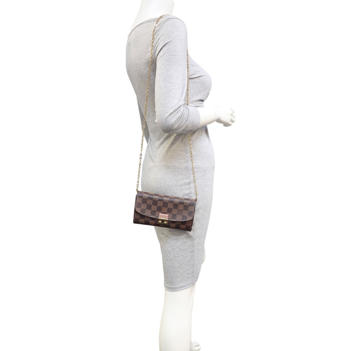 Croisette Chain Wallet NM Damier Ebene – Keeks Designer Handbags