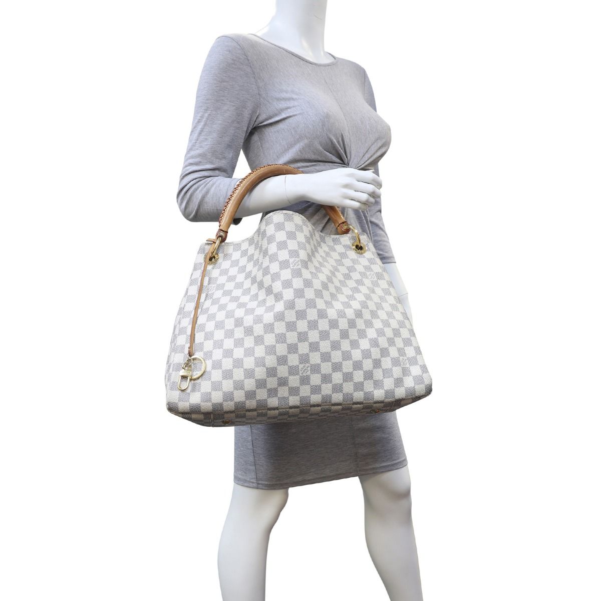 Louis Vuitton, Large Artsy Damier Azur Canvas Bag, cream…