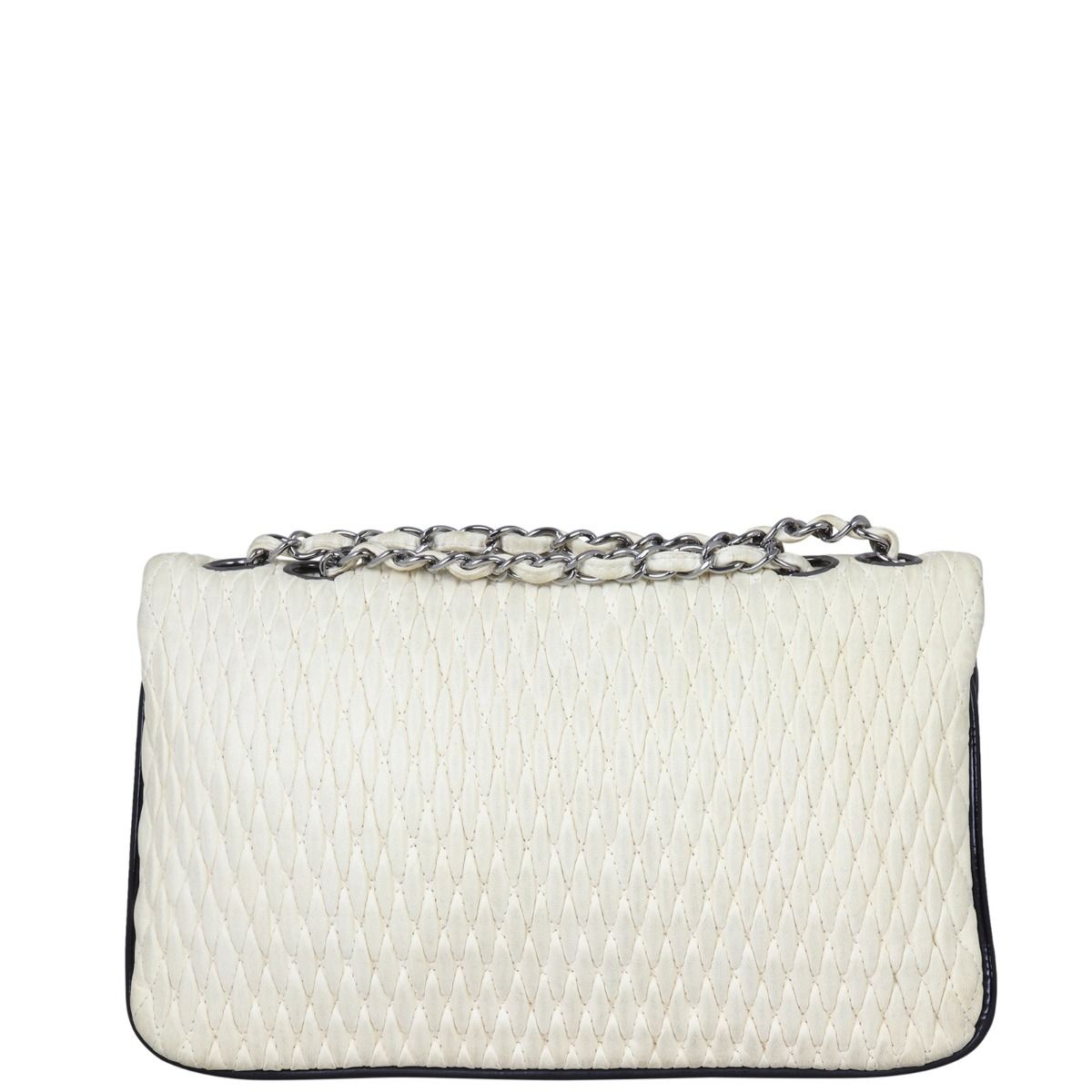 Chanel silver woven bag deals