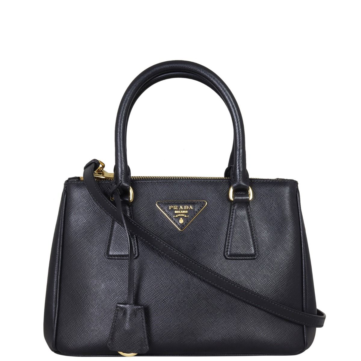Prada Saffiano Lux Galleria Double Zip Tote Mini