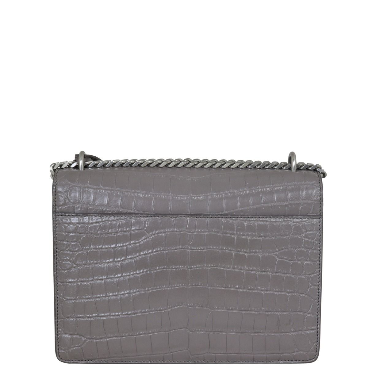 Saint Laurent Sunset Medium Croc Embossed