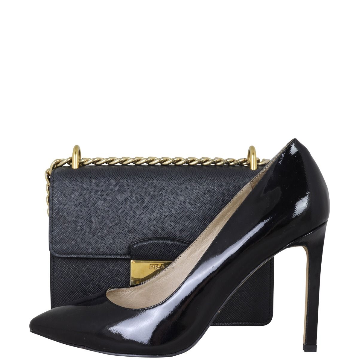 Prada gold chain shoulder bag sales