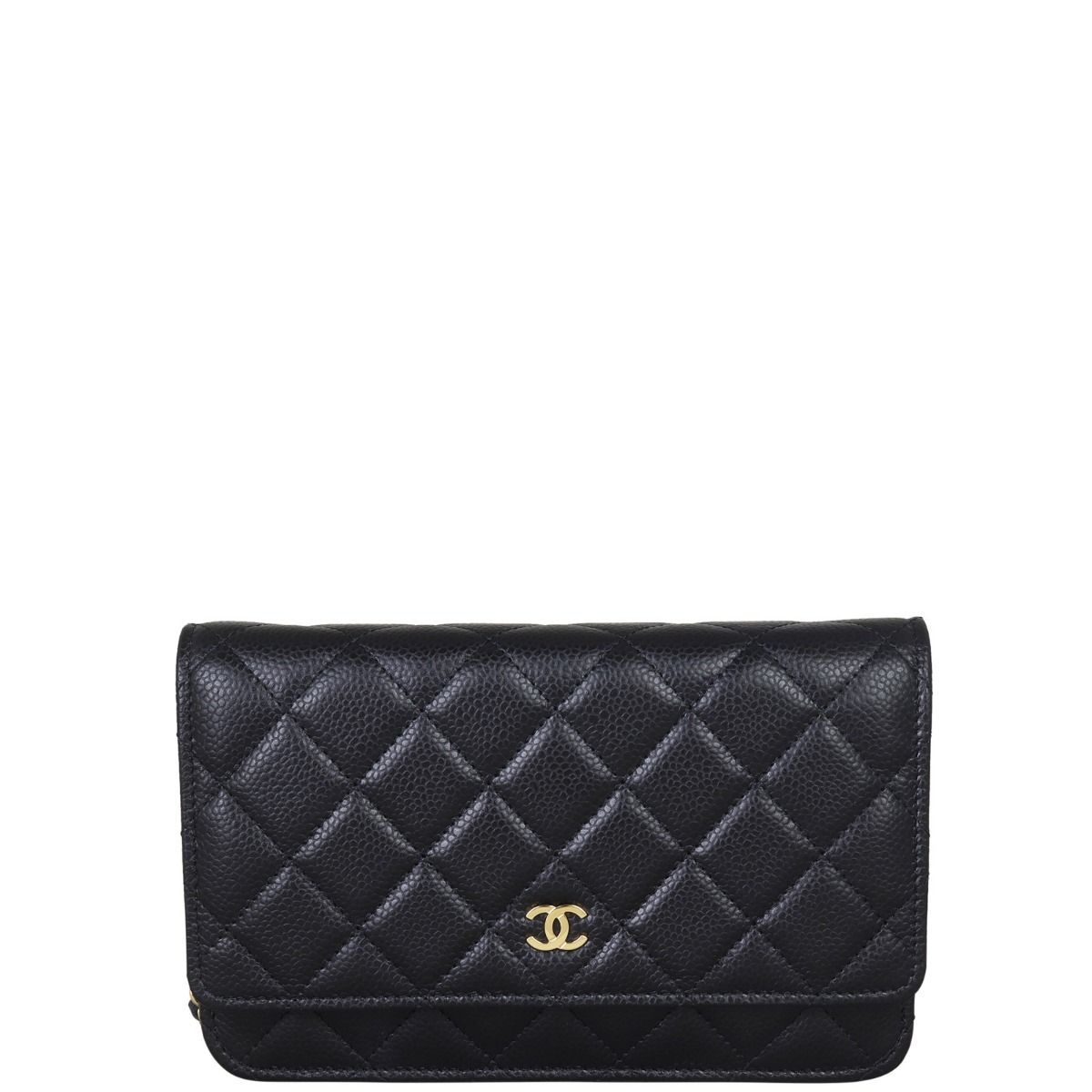 Chanel Classic Wallet on Chain | Caviar Gold Hardware