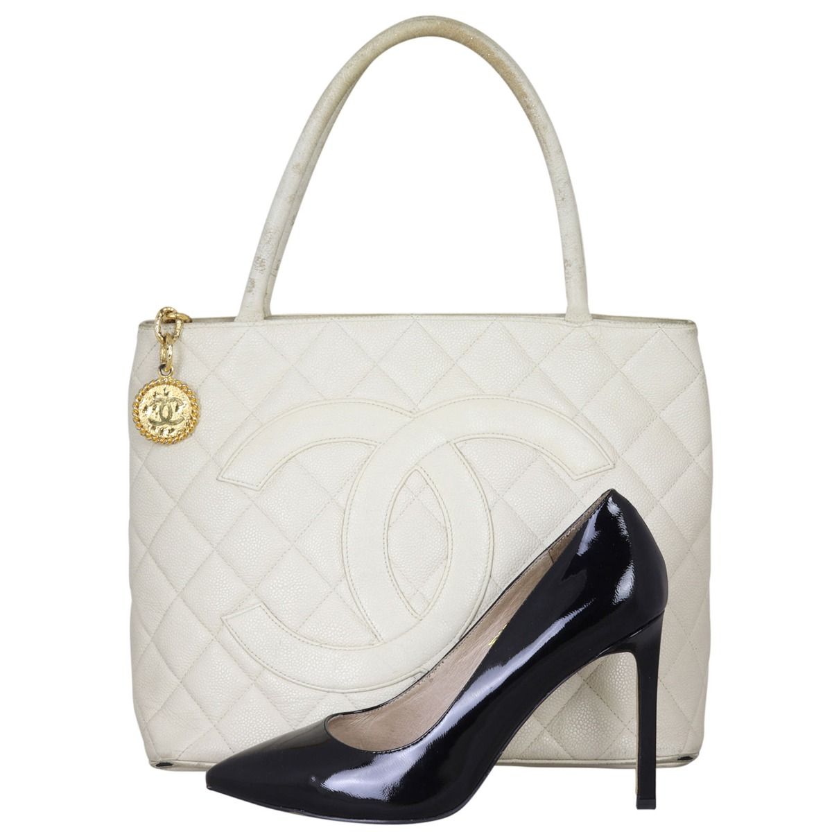 Chanel Medallion Tote Off White