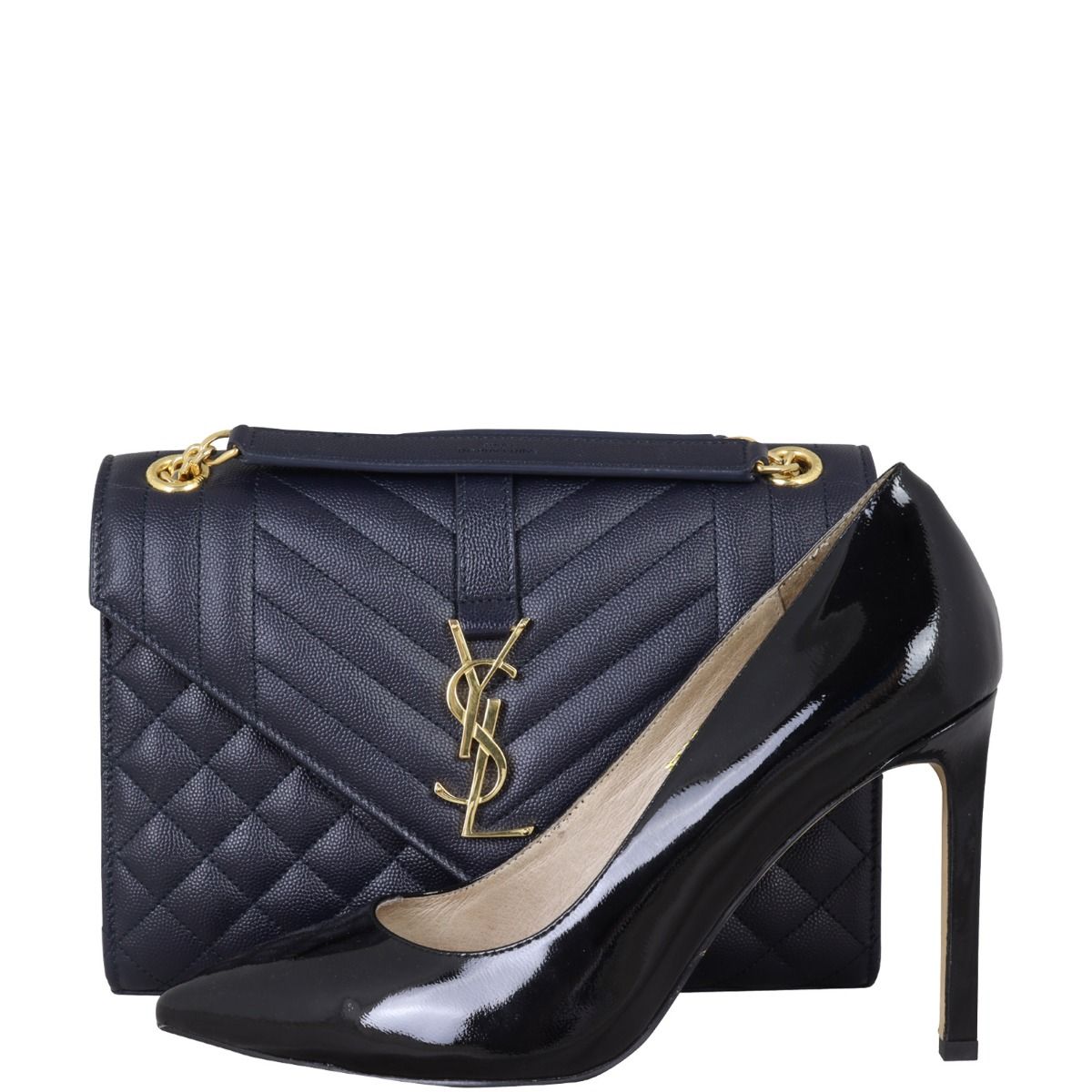[Saint Laurent] Monogramma Matlace Card ☆送料込☆ Saint Laurent YSL Monogram Flap Card Case in Grained Leather
