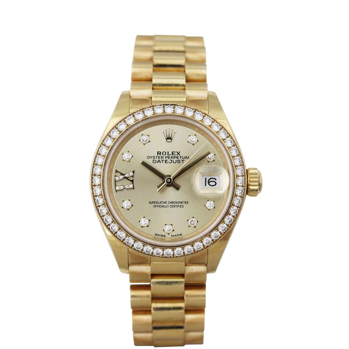 Rolex Oyster Perpetual Lady Datejust Diamond 28mm Watch