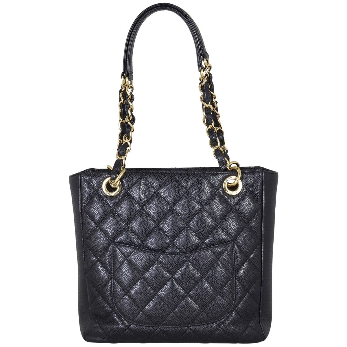 Chanel Petite Shopping Tote Black Caviar