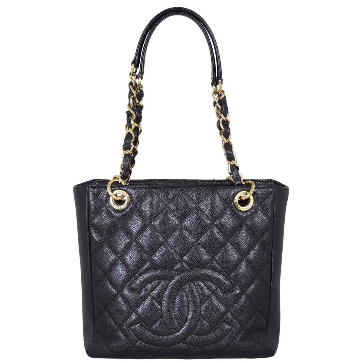Chanel Petite Shopping Tote Black Caviar