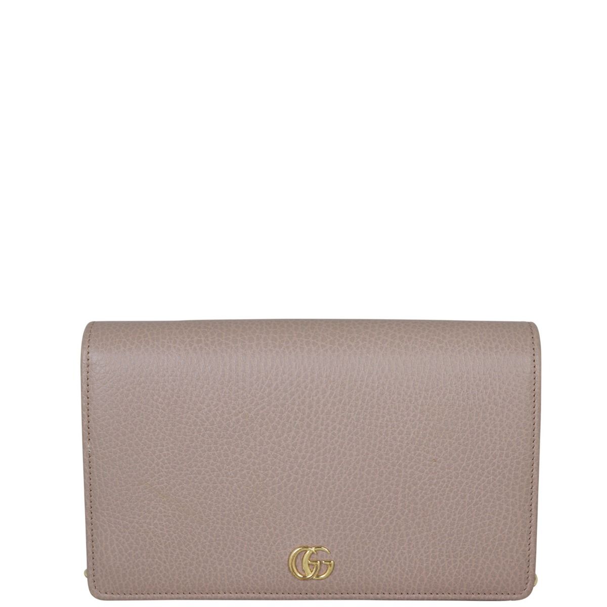 Gucci petite gg marmont leather flap wallet on a chain shop