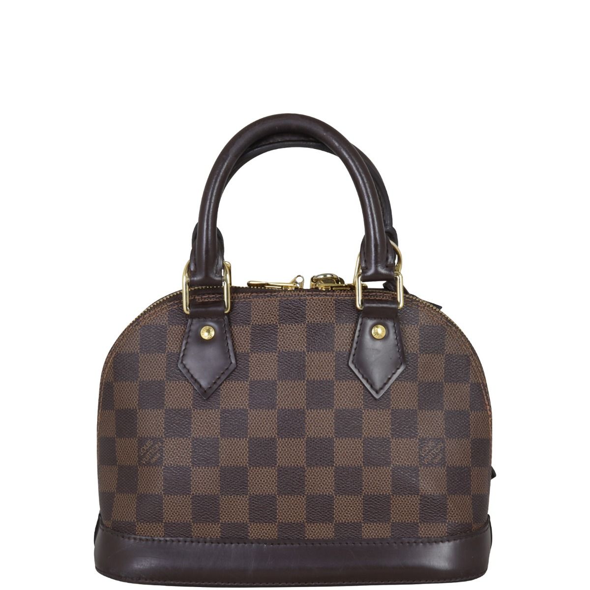 Louis Vuitton Alma BB Damier Ebene Red Textile Lining