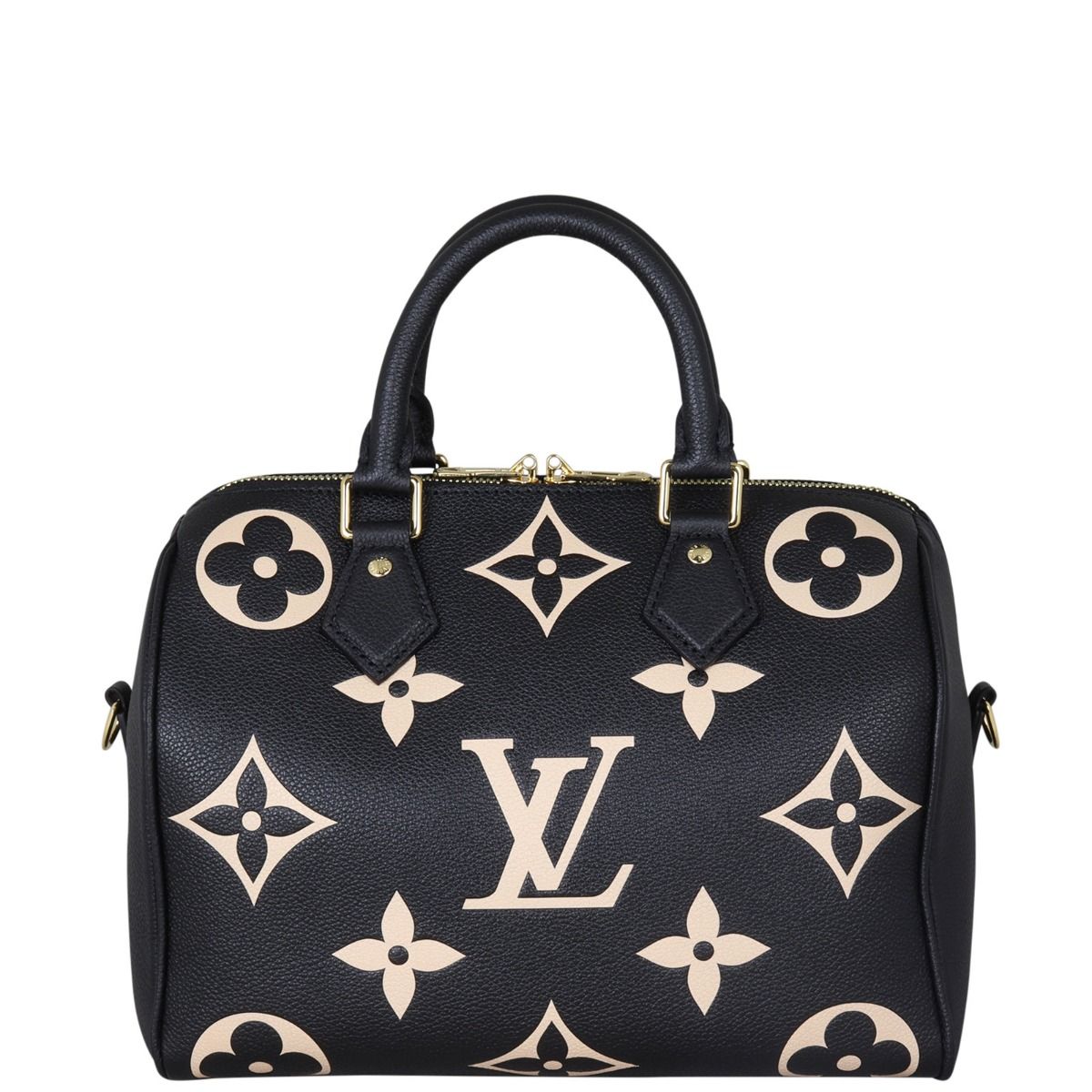 Louis Vuitton Speedy Bandoulière 25 Bicolore Black Beige Monogram Empreinte