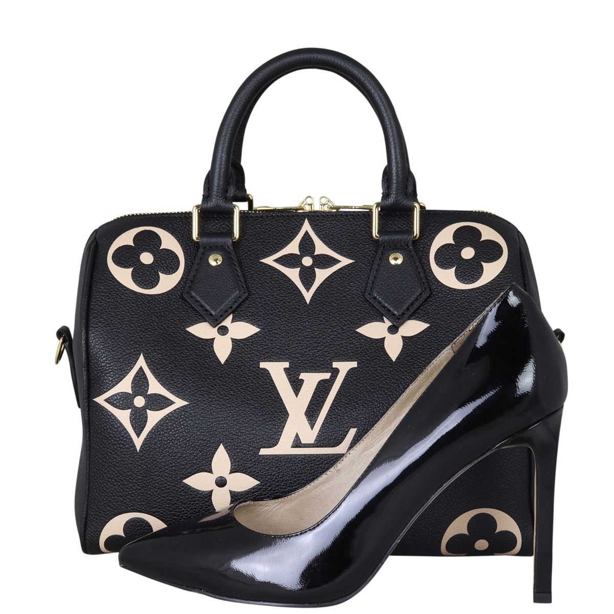 Louis Vuitton Speedy 25 Bandouliere Monogram Empreinte Giant Bicolour