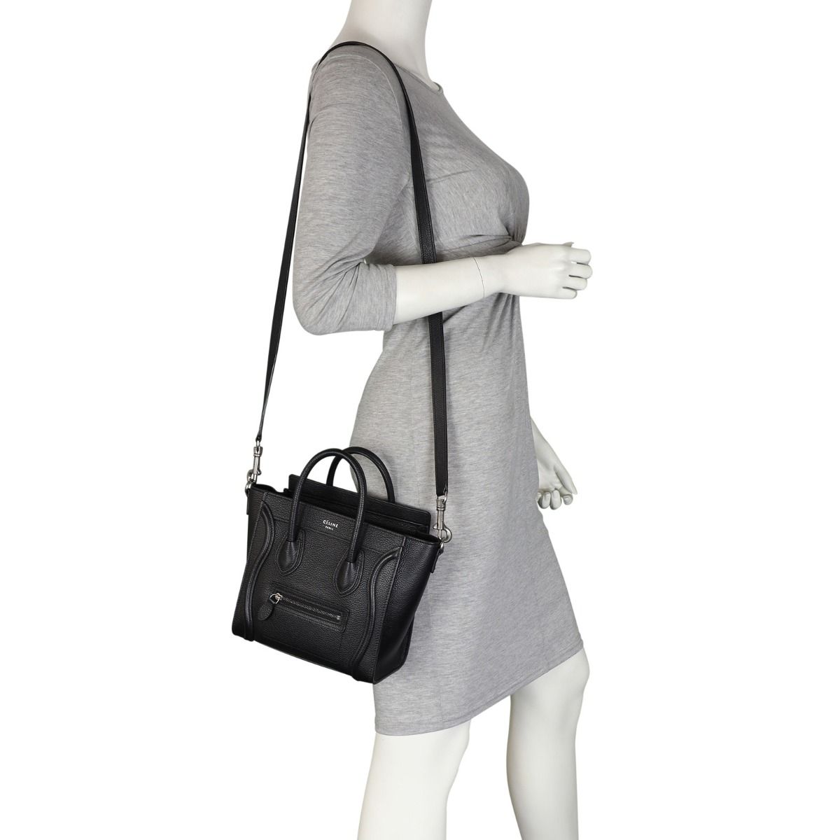 Nano luggage bag in drummed calfskin online