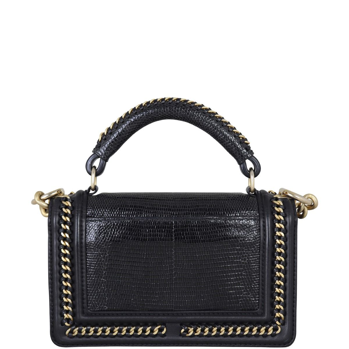 Chanel Boy Top Handle Bag Small Lizard