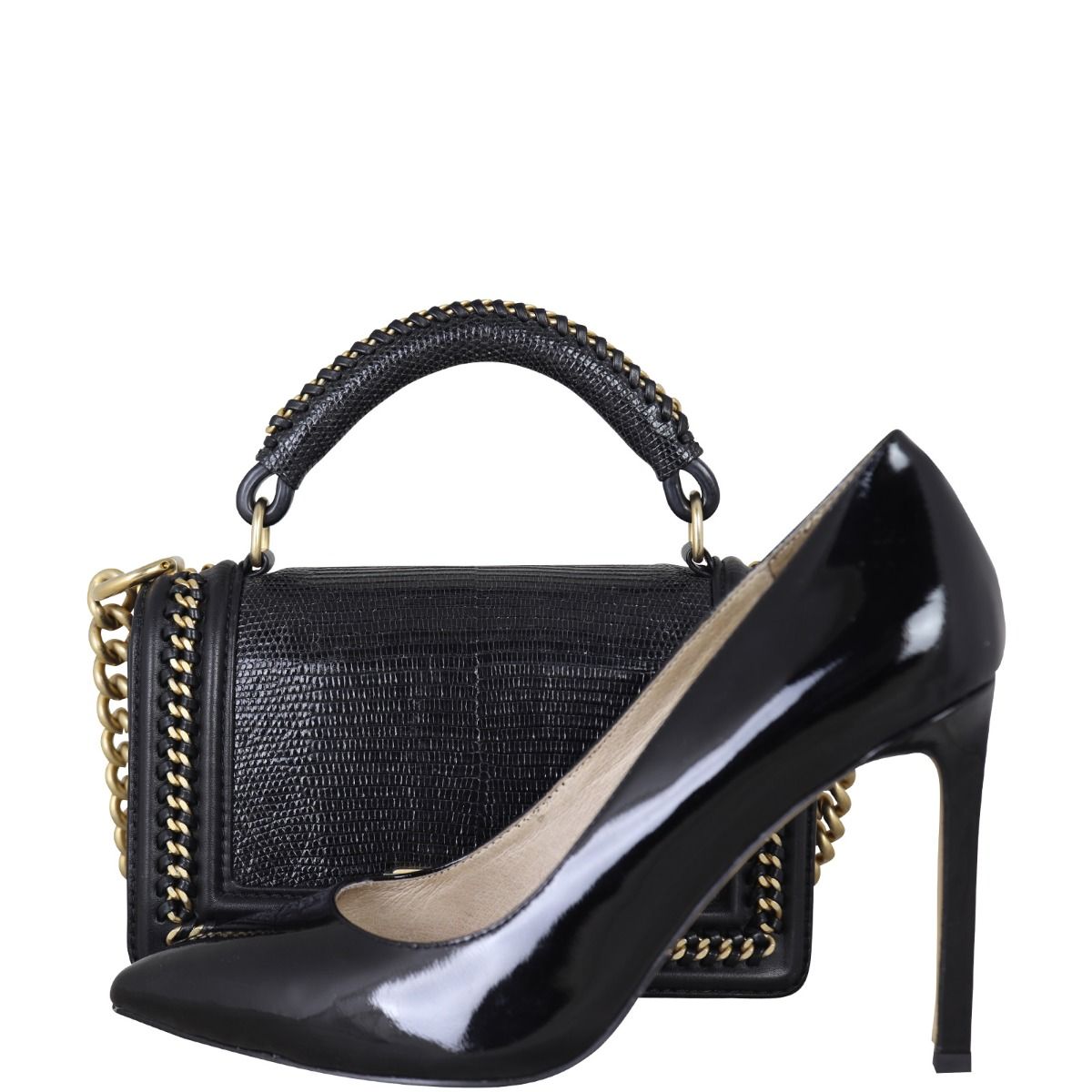 Chanel Boy Top Handle Bag Small Lizard