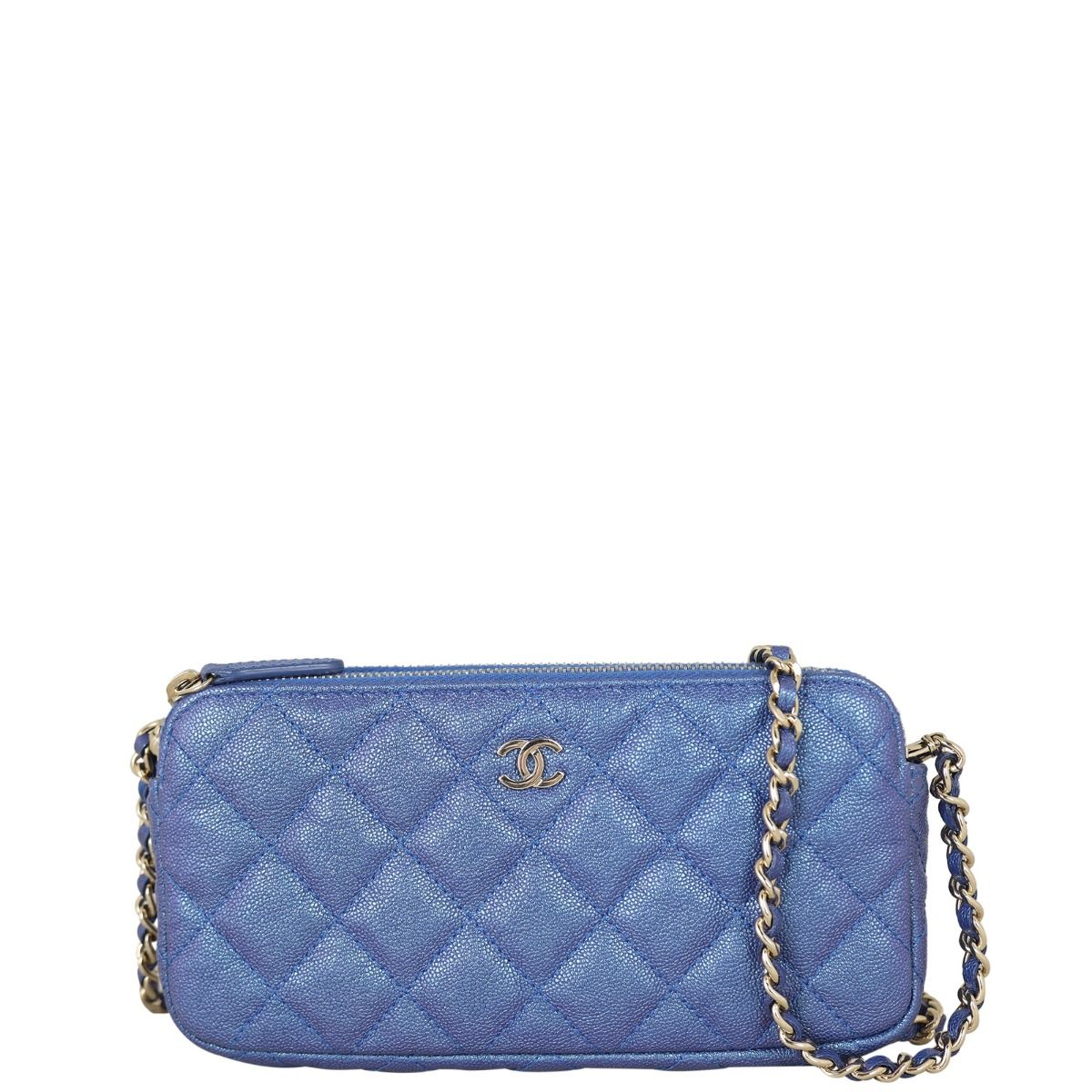 Chanel double zip clutch with chain 2025