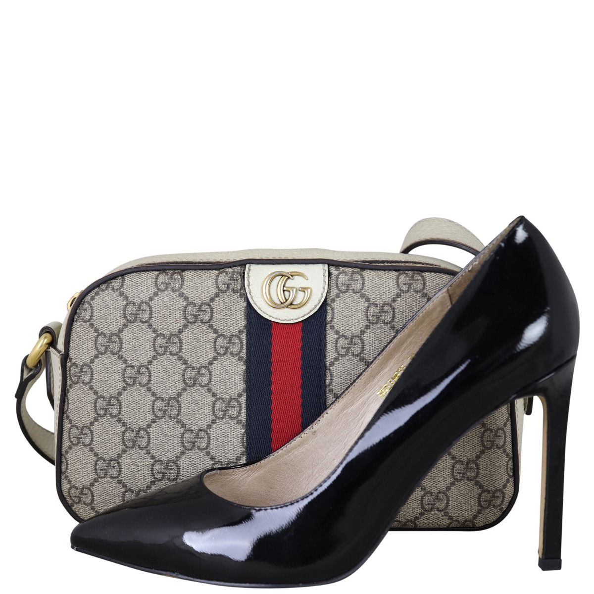 【GUCCI】 GG Ophidia Shoulder Bag Ophidia small shoulder bag in beige and dark brown GG