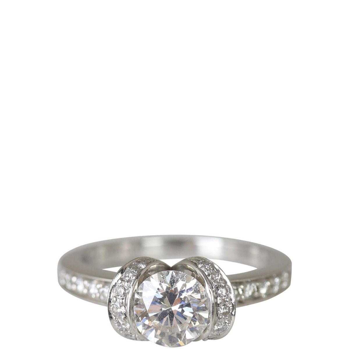 Tiffany Co Platinum Diamond Ribbon Ring