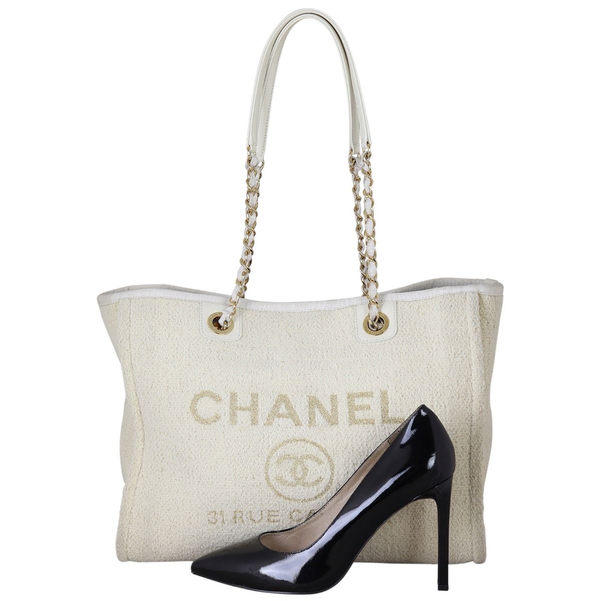 Chanel Deauville Small Tote Cream