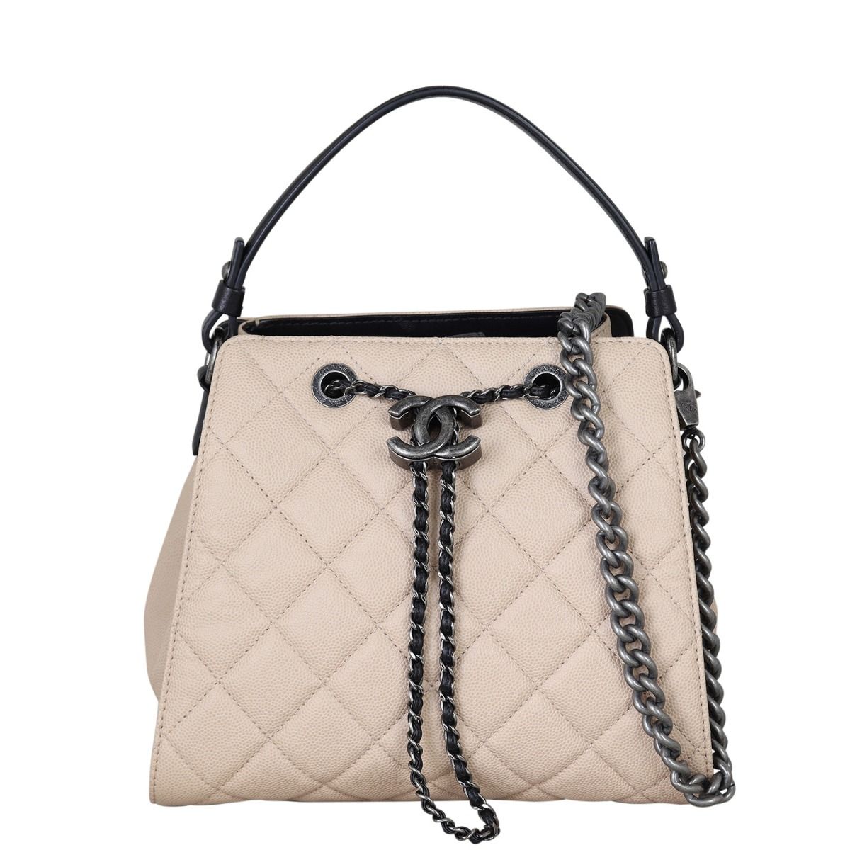 Chanel accordion bucket bag on sale