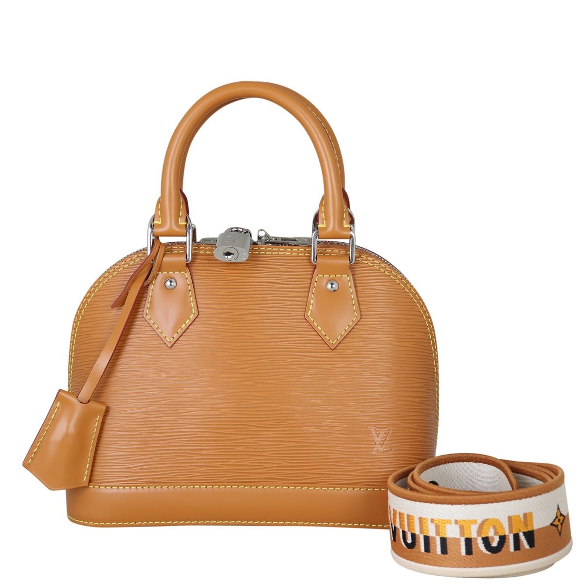 Louis Vuitton Alma BB Epi with Embroidered Strap Gold Miel