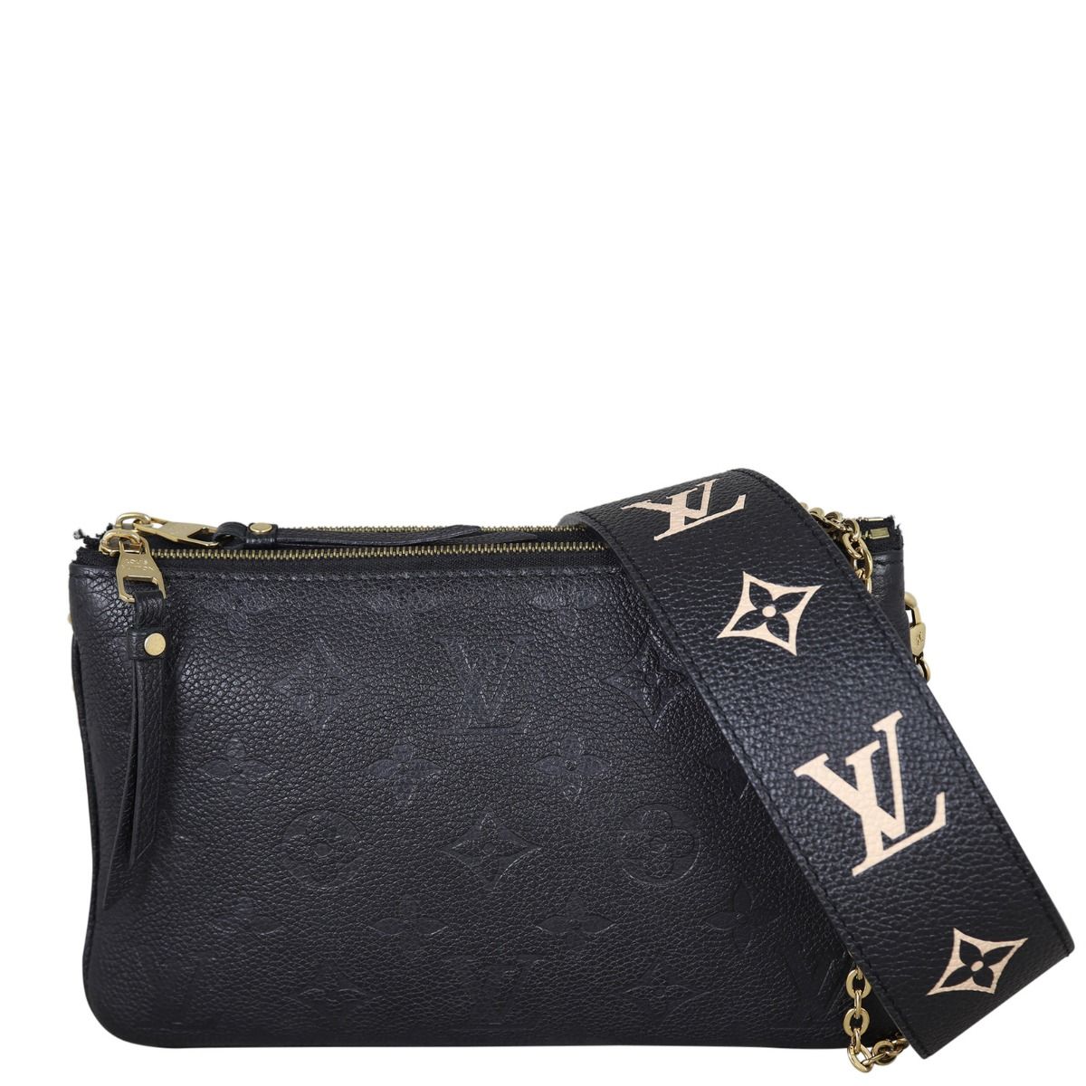 Double zip shop pochette black