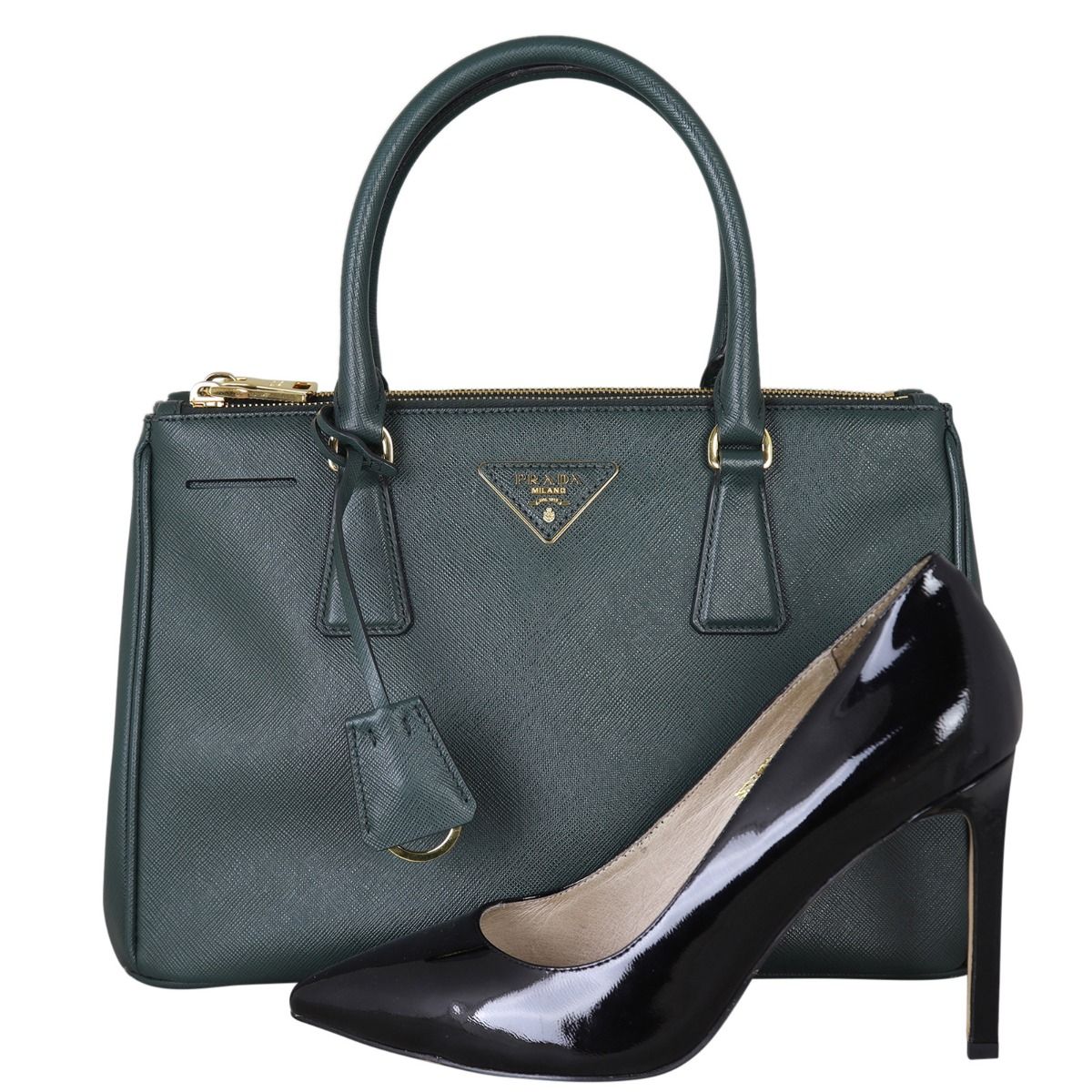 Prada Saffiano Lux Galleria Double Zip Tote Small