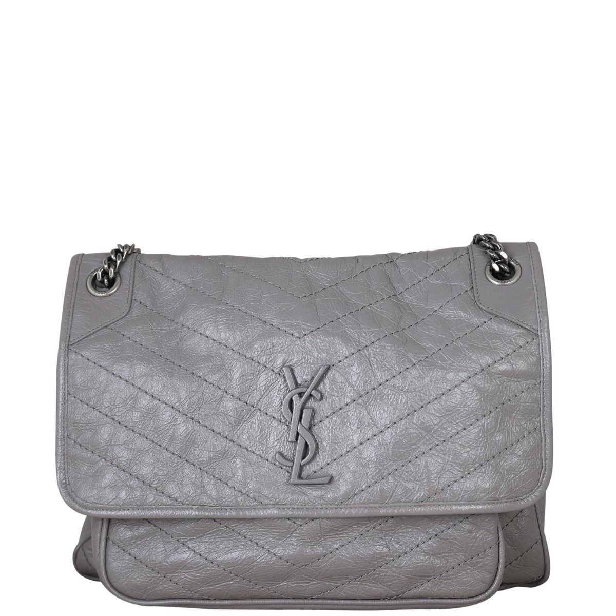 Ysl niki medium grey sale