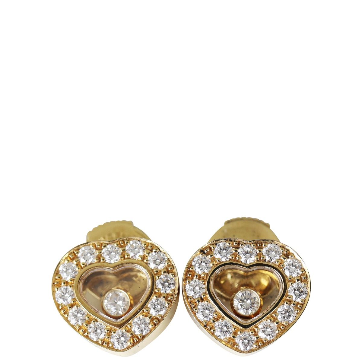 Yellow gold heart earrings cheap
