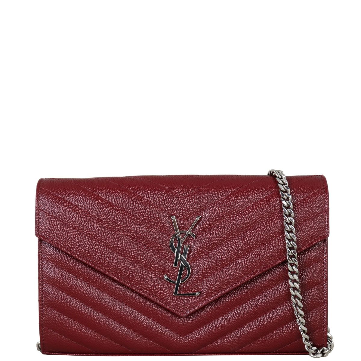 Ysl wallet on chain silver hardware hot sale