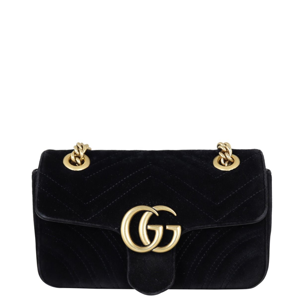 Black velvet mini marmont 2.0 bag clearance