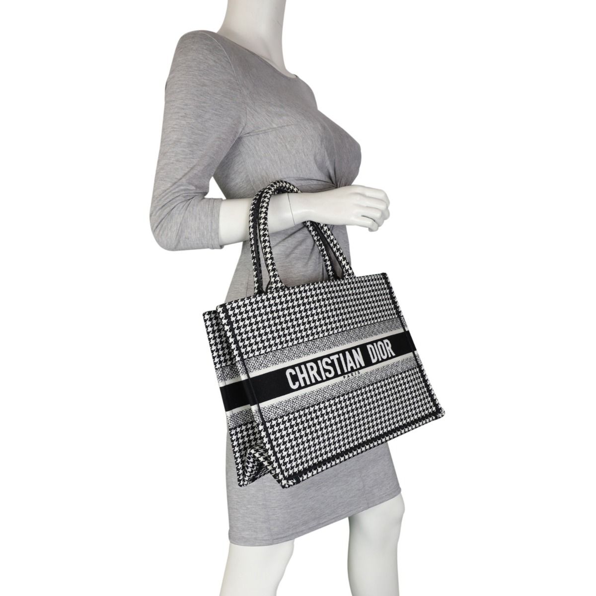 Dior houndstooth tote deals