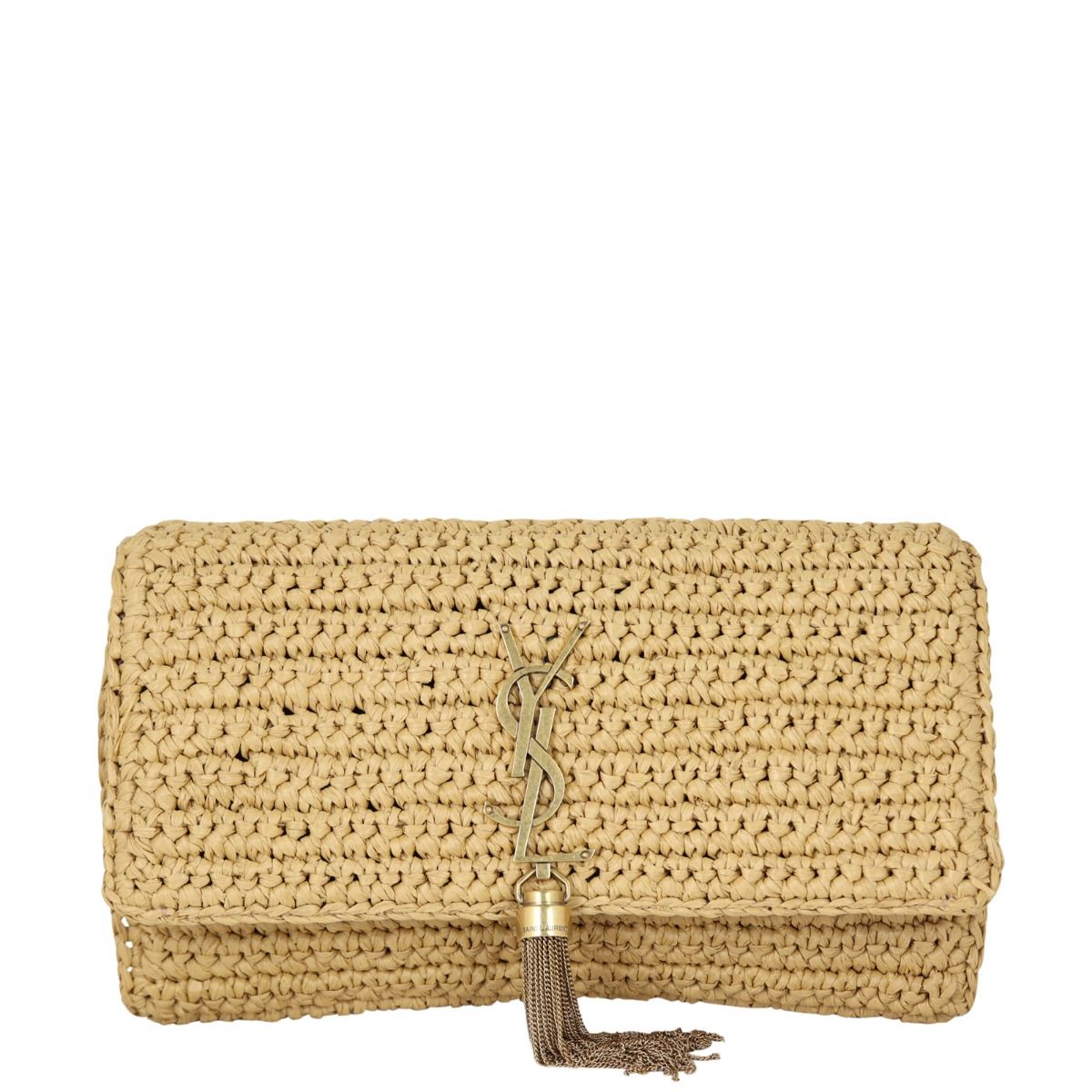 Ysl raffia clutch store