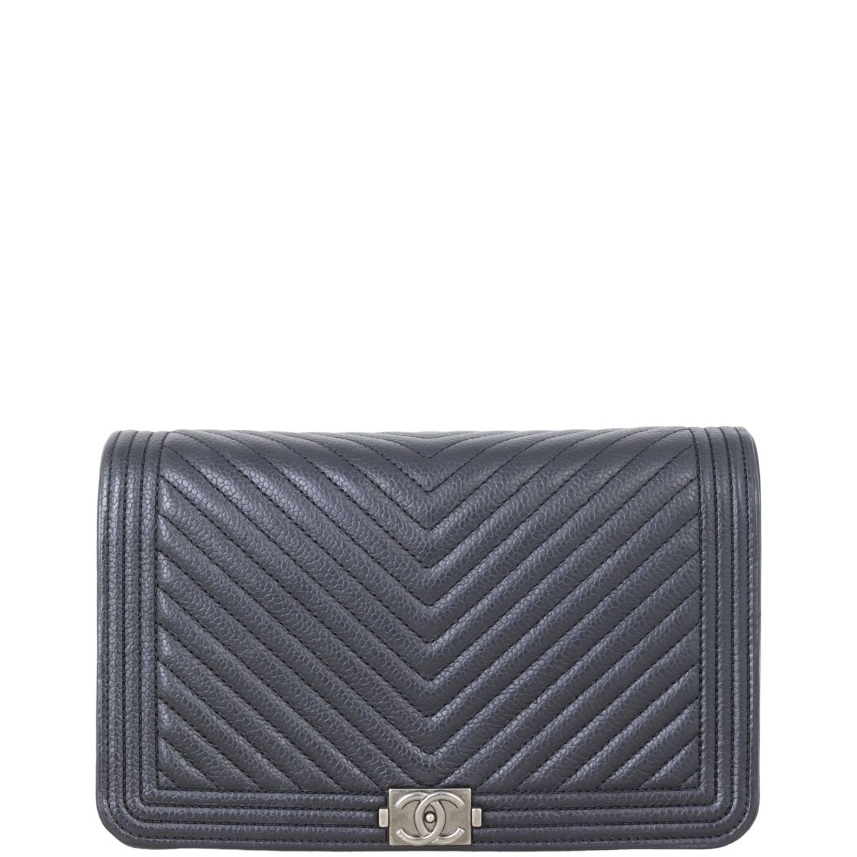 Chanel boy wallet on chain black caviar shop