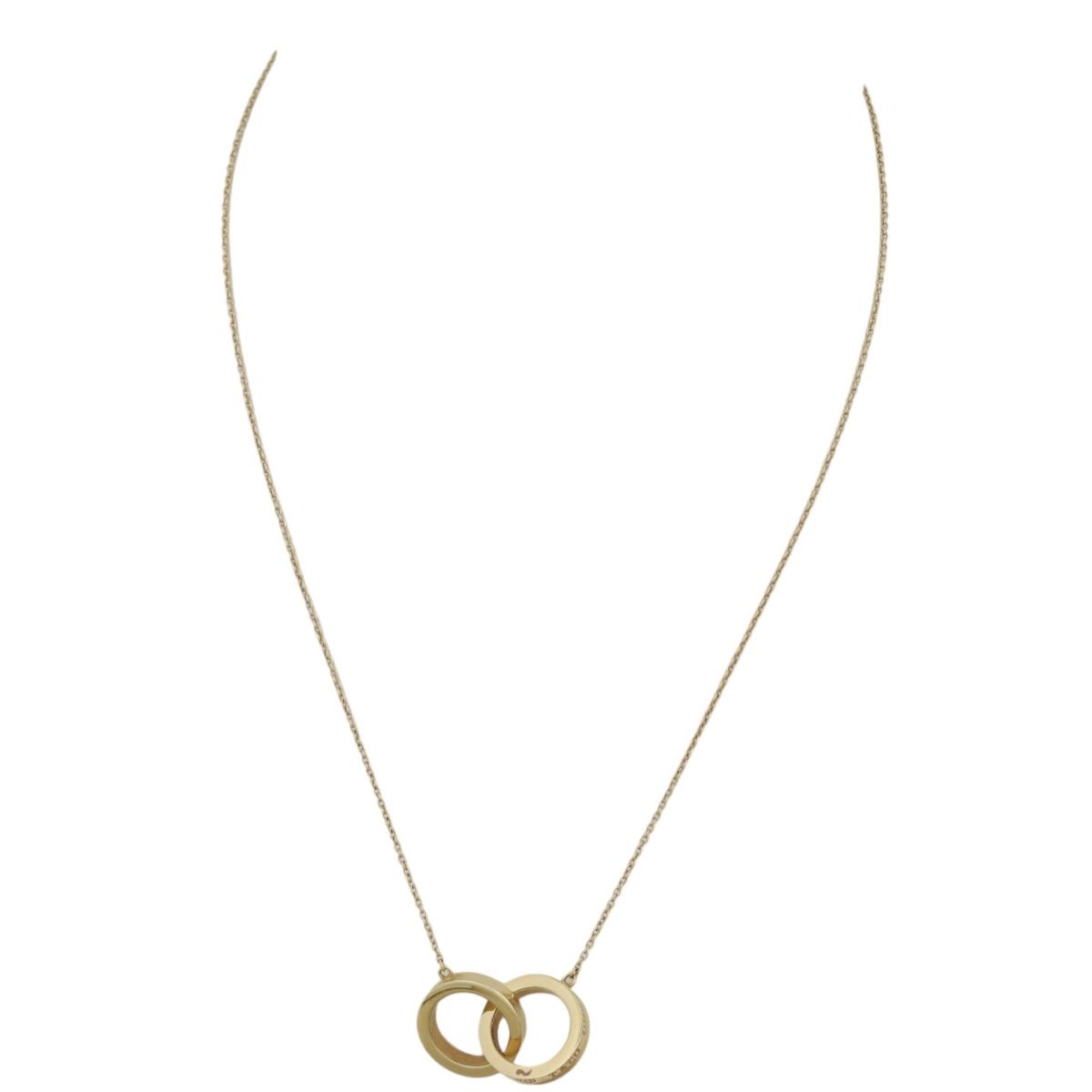 Tiffany Co. 1837 Interlocking Circles Pendant 18k Yellow Gold Necklace