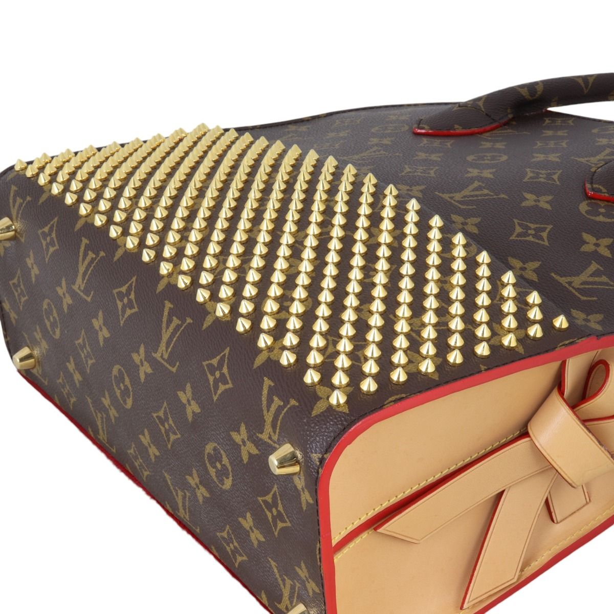 Louis Vuitton x Louboutin Calf Hair Studded Monogram Tote