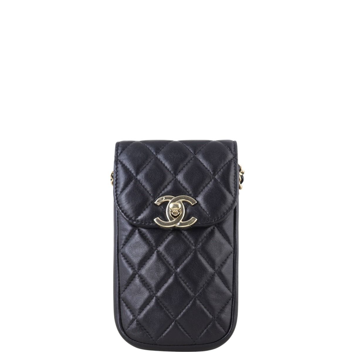 【CHANEL】small bag /phone holder with chain★グリーン WHAT'S IN MY MINI CHANEL BAG (CHANEL PHONE HOLDER WITH CHAIN