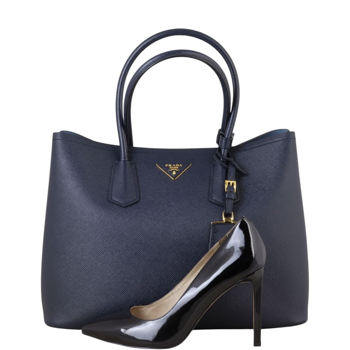 Prada saffiano cuir medium double bag hotsell