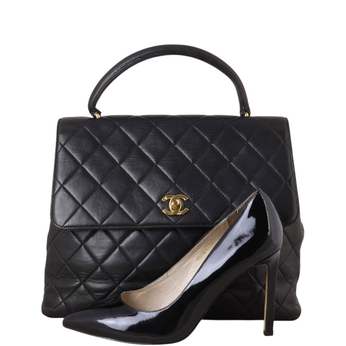 【国内発送/関税なし】CHANEL kelly ケリー ベルベット CHANEL KELLY BAG SMALL BLACK LAMBSKIN - BJ Luxury