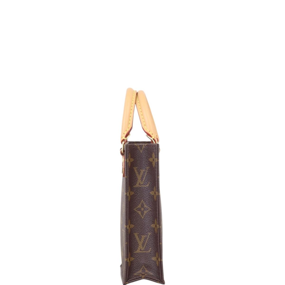 ☆LOUIS VUITTON☆PETIT SAC PLAT MONOGRAM Louis Vuitton Petit Sac Plat Monogram Brown in Coated Canvas