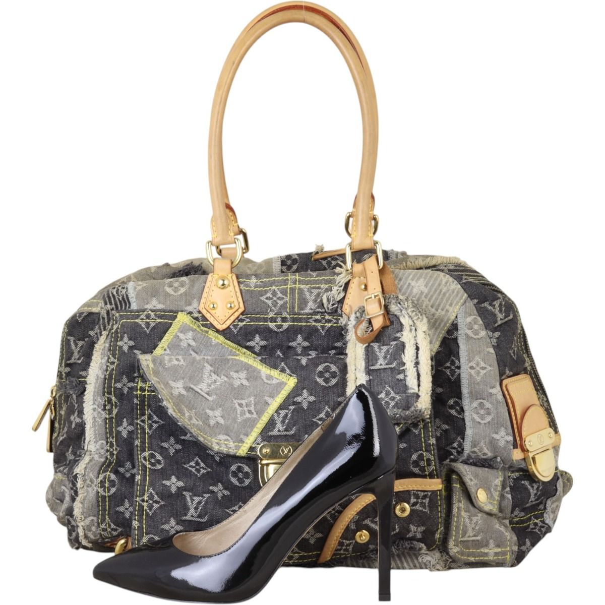 Louis vuitton denim patchwork bag best sale