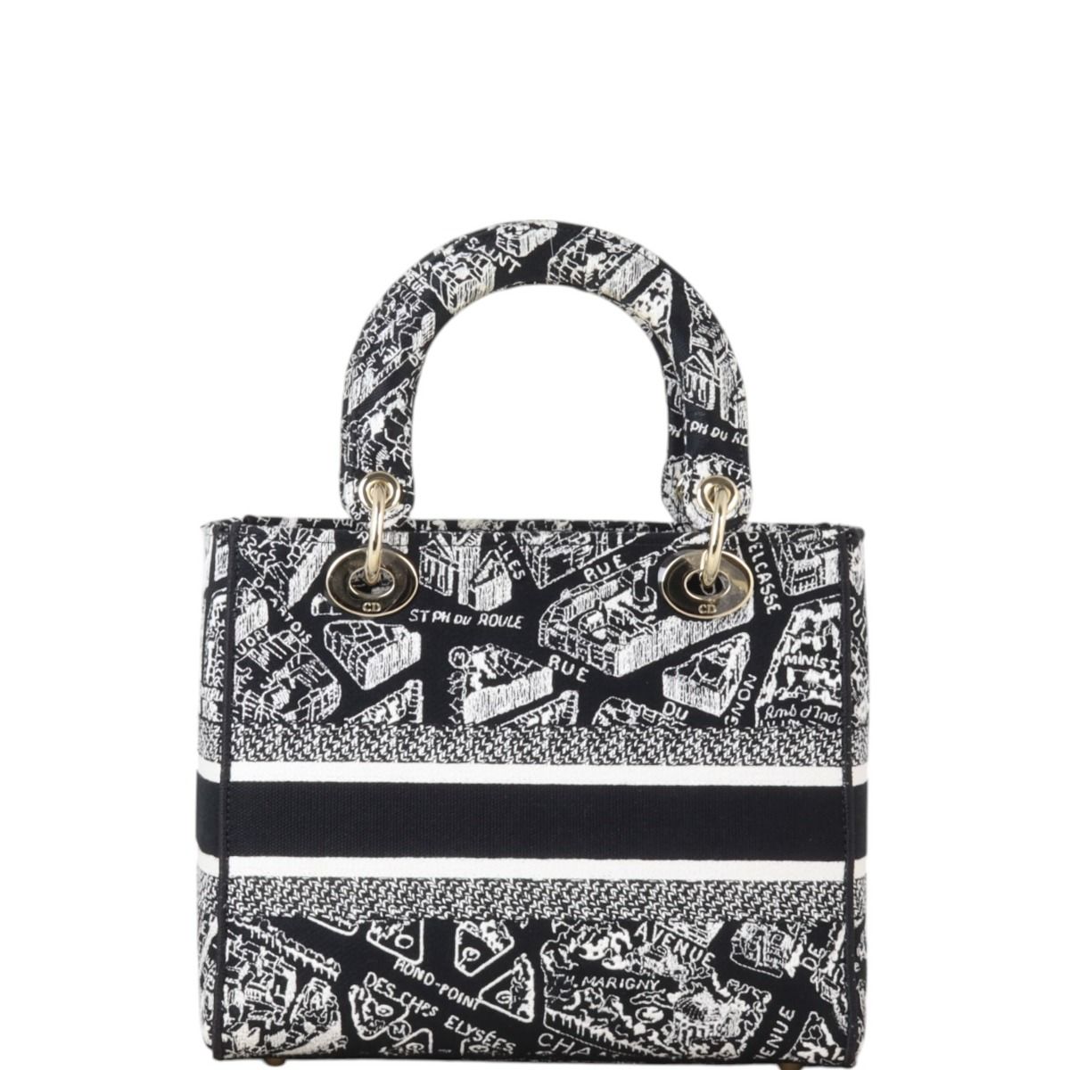すぐ届く！DIOR LADY D-LITE ミディアムバッグ Plan de Paris Medium Lady D-Lite Bag • Beige and Black Plan de Paris