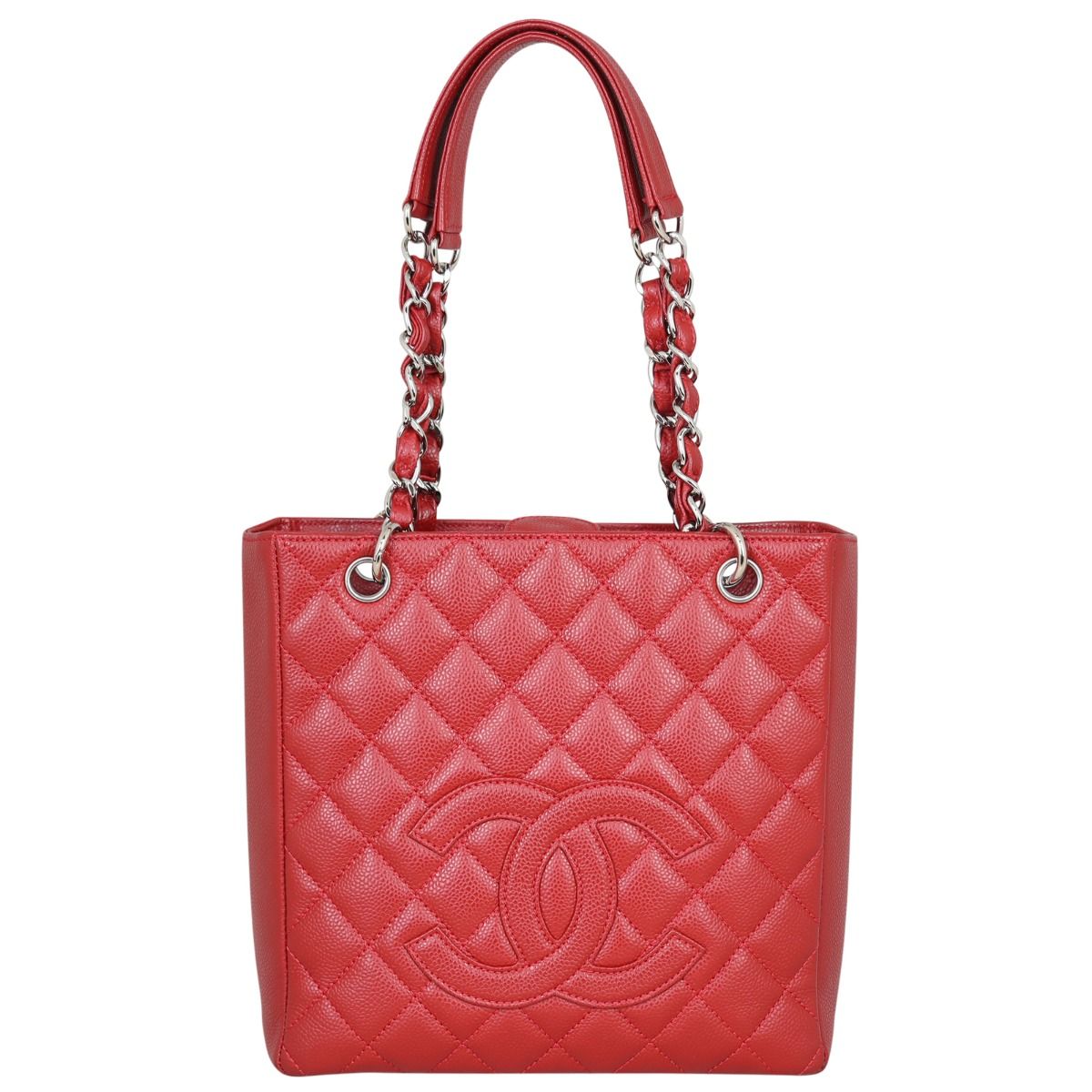 Chanel Petite Shopping Tote Red