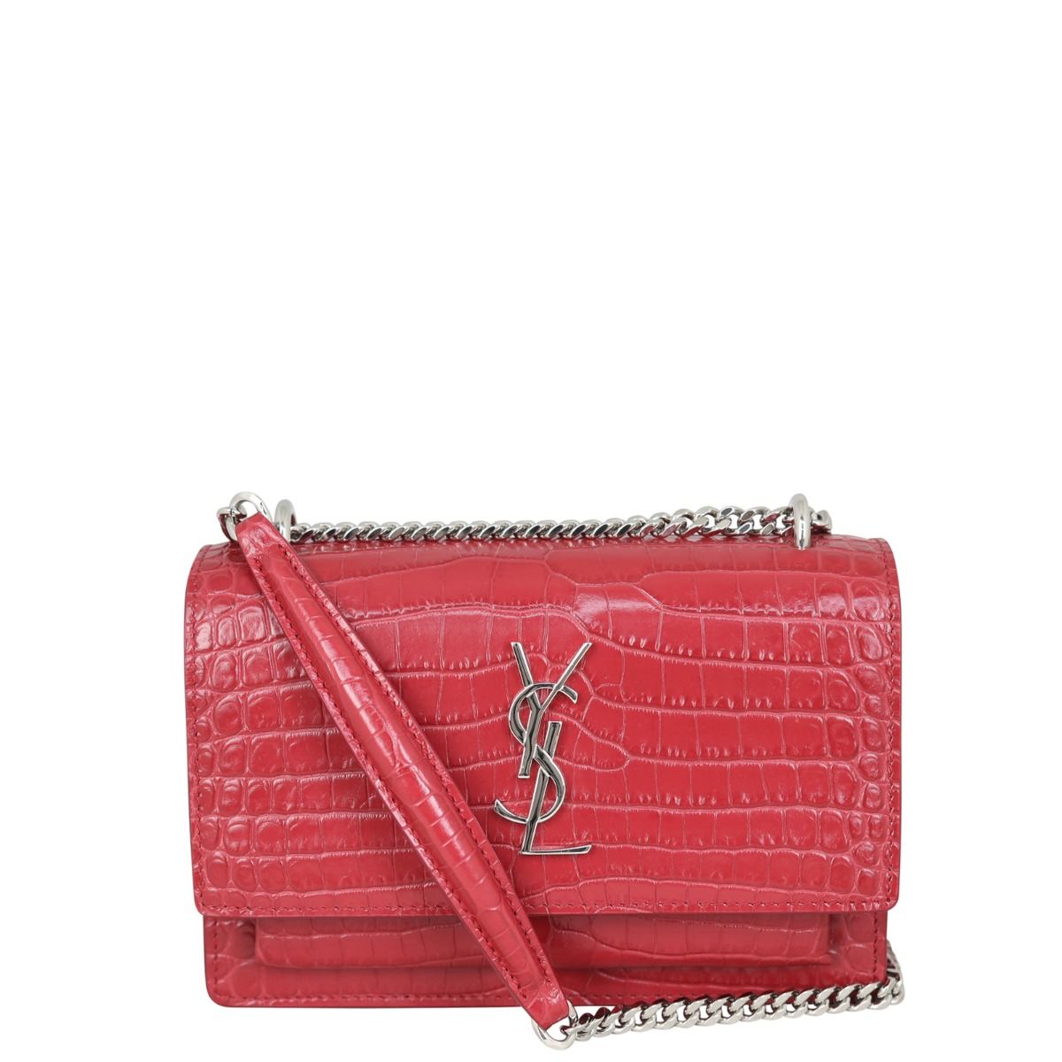 Saint Laurent Sunset Mini Croc Embossed