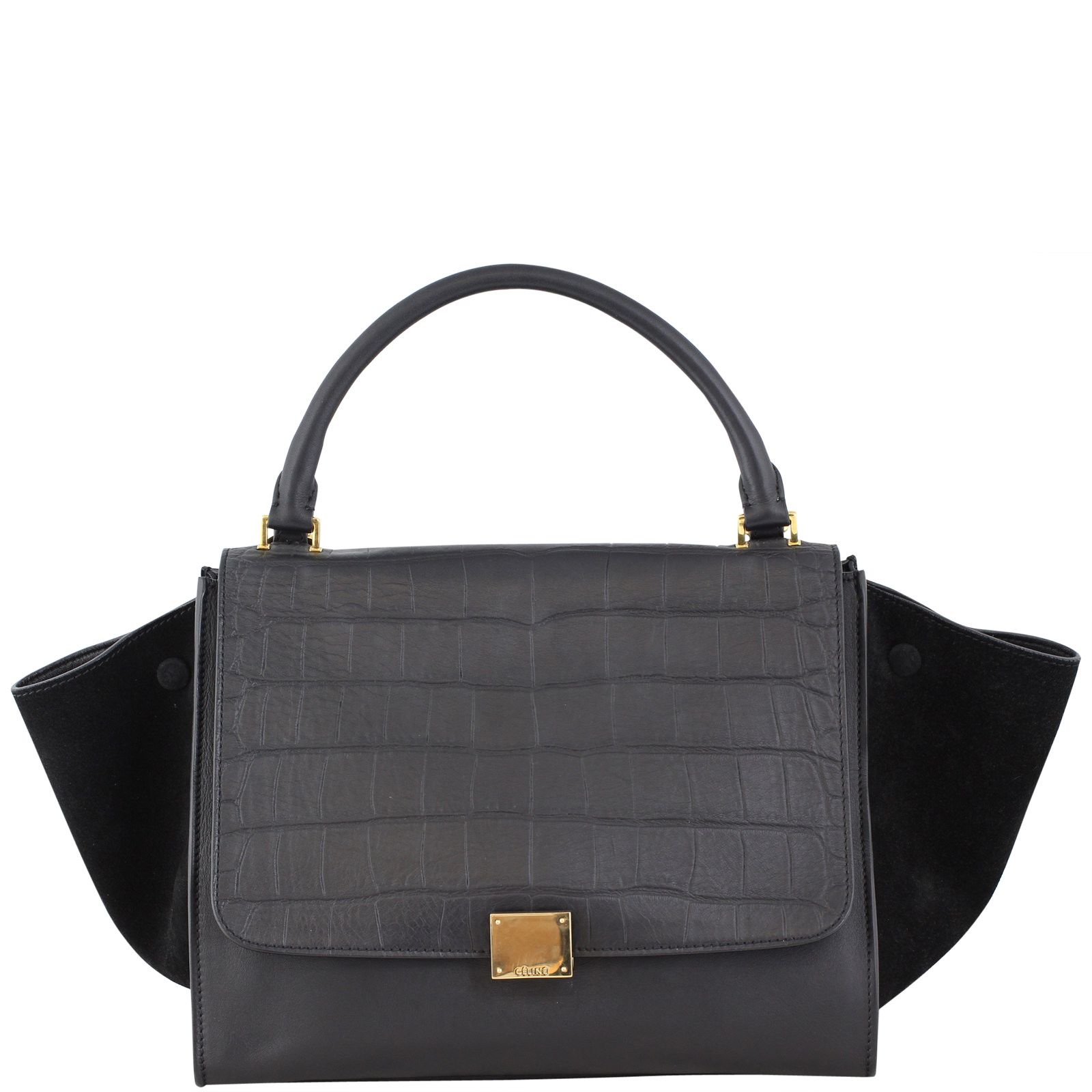 Celine Medium Trapeze Crocodile Embossed
